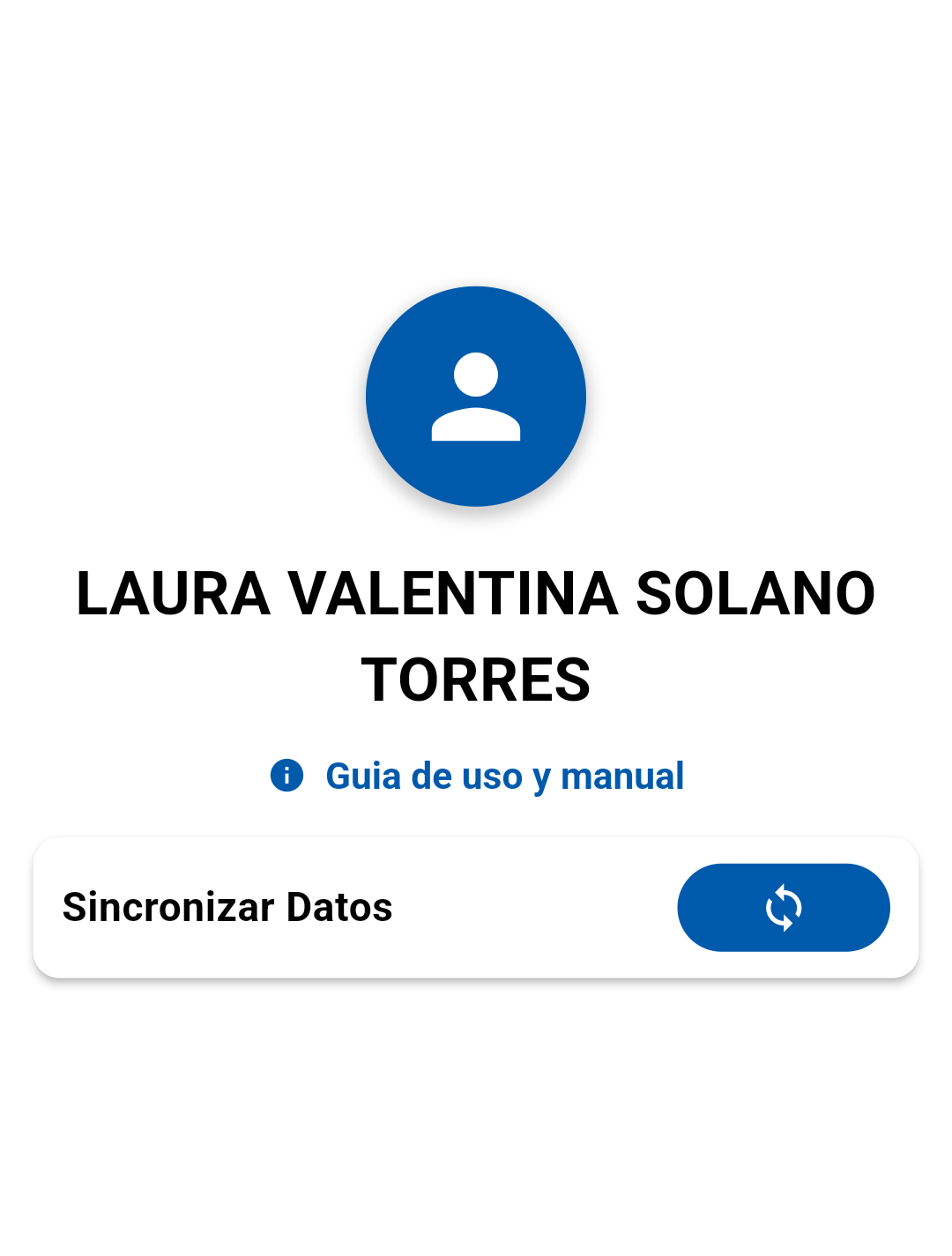 Vista de sincronización de datos